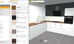 Concevoir le design de la cuisine en ligne en 3D