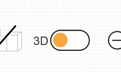 Bouton de basculement entre vue 2D et 3D